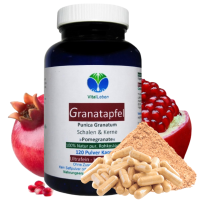 GRANATAPFEL 120 Kapseln SCHALEN & KERNE 40% MEGA ANTIOXIDANTIEN - 100% Natur pur. OHNE ZUSATZSTOFFE.