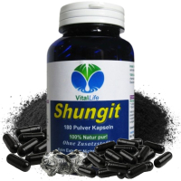 Schungit Edelschungit Elite Shungite 180 Kapseln Premium Qualität aus der Zazhoginskij-Mine Karelien. OHNE ZUSATZSTOFFE.