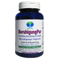 Beruhigung Pur Pflanzliches Beruhigungsmittel 180 Kapseln 6 Kräuter Beruhigungskapseln Hopfen, Melisse, Johanniskraut, Passionsblume, Lavendel, Baldrian - OHNE Zusatzstoffe!