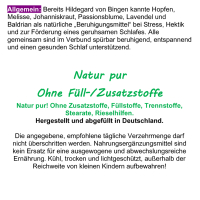 Beruhigung Pur Pflanzliches Beruhigungsmittel 180 Kapseln 6 Kräuter Beruhigungskapseln Hopfen, Melisse, Johanniskraut, Passionsblume, Lavendel, Baldrian - OHNE Zusatzstoffe!
