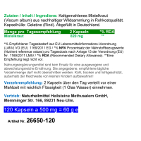 MISTEL Mistelkraut Mistletoe 120 Pulver Kapseln [OHNE Zusatzstoffe]