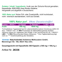 Ballaststoff Inulin 360 Pulver Kapseln