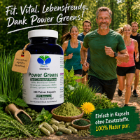 Green Power Greens 8x Chlorophyll Supergreens 360 Pulver Kapseln Alfalfa Brennnessel Chlorella Gerstengras Löwenzahn Matcha Spirulina Weizengras. Natur pur. Ohne Zusatzstoffe.
