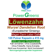 Löwenzahn Wurzel Dandelion Root 120 Pulver Kapseln