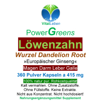 Löwenzahn Wurzel Dandelion Root 360 Pulver Kapseln