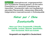 Löwenzahn Wurzel Dandelion Root 360 Pulver Kapseln