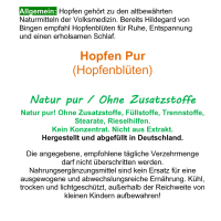HOPFEN Hopfenblüten 360 Kapseln Wechseljahre, innere Ruhe, Entspannung 100% Natur pur. OHNE ZUSATZSTOFFE.