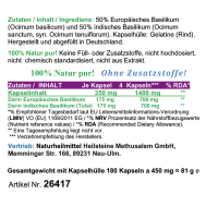 Basilikum Tulsi 180 Pulver Kapseln