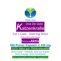 Katzenkralle 360 Kapseln Una De Gato NATUR pur OHNE Zusatzstoffe