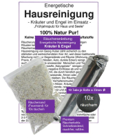 Energetische Hausreinigung Kräuter und Engel zum räuchern & Ausräuchern von Haus + Wohnung. 8-tlg Räucherset mit Buch, Schutzsteine & Räucherzubehör.