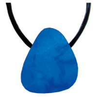 Achat Blau Anhänger gebohrt ca. 2-3cm mit Band & Zertifikat