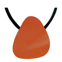 Alabaster Orange Anhänger gebohrt ca. 2-3cm mit Band & Zertifikat