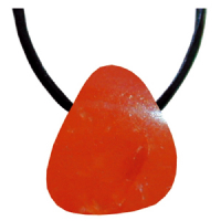 Achat Rot Anhänger gebohrt ca. 2-2,5 cm mit Band & Zertifikat