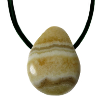 Aragonit Anhänger gebohrt ca. 2-3cm mit Band & Zertifikat