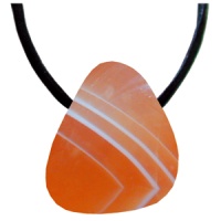 Aprikosenachat Anhänger gebohrt ca. 2-3cm mit Band & Zertifikat