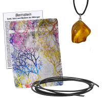 Baltischer Natur Bernstein Schmuck ca. 1,5cm - 925er Silber Öse mit Täschchen & Lederband