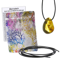 Bernstein Anhänger gebohrt mit Band & Zertifikat AA ca.2-2,5cm