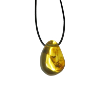 Bernstein Anhänger gebohrt mit Band & Zertifikat AA ca.2-2,5cm