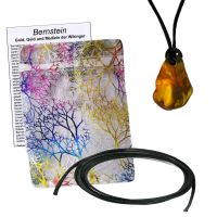 Bernstein Anhänger gebohrt mit Band & Zertifikat S ca.1,5-2cm