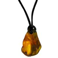 Bernstein Anhänger gebohrt mit Band & Zertifikat S ca.1,5-2cm