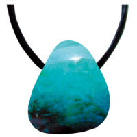 Chrysokoll Anhänger gebohrt ca. 1,5-2,5cm mit Band & Zertifikat