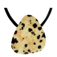 Dalmatiner Jaspis Anhänger gebohrt mit Band & Zertifikat