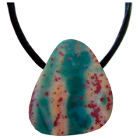 Heliotrop Blutjaspis Anhänger gebohrt mit Band & Zertifikat M ca.2-3cm