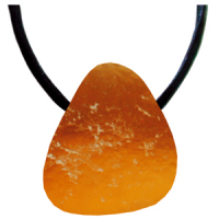 Citrin Natur Anhänger gebohrt mit Band & Zertifikat S ca.1,5-2cm