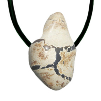 Amulettstein Turalingam Anhänger gebohrt ca. 3,5-4,5cm mit Band & Zertifikat