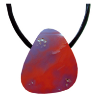 Blutachat Anhänger gebohrt mit Band & Zertifikat