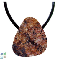 Bronzit Anhänger gebohrt ca. 2-3cm mit Band & Zertifikat