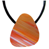 Buntachat Anhänger gebohrt ca. 2-3cm mit Band & Zertifikat