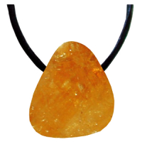 Citrin Zitrin Anhänger gebohrt mit Band & Zertifikat S ca.1,5-2cm