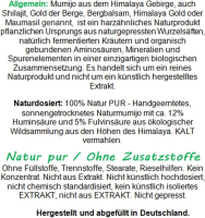 Mumijo Shilajit 180 Kapseln. Mumijo, auch Shilajit, Asil, Mooljoon, Bergbalsam oder Himalaya Gold genannt, ist ein einzigartiges harzähnliches Naturprodukt aus naturgepressten Wurzelsäften, natürlich fermentierten Kräutern und organisch gebundenen Mineral