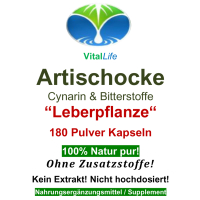 Artischocke Leberpflanze 720 Pulver Kapseln