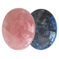 Ayurvedische Massage-Steine Rosenquarz & Sodalith