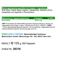 Rote Bete, Rote Beete 720 Pulver Kapseln