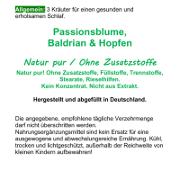 Passionsblume, Baldrian & Hopfen, Gute Nacht, 720 Pulver Kapseln