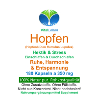 HOPFEN Hopfenblüten 720 Kapseln Wechseljahre, innere Ruhe, Entspannung 100% Natur pur. OHNE ZUSATZSTOFFE. ►3+1 Dose GRATIS.