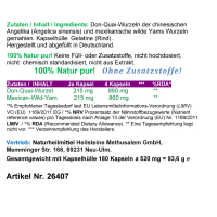 Dong Quai & Wild Yams 720 Pulver Kapseln