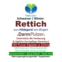 Schwarzer Rettich nach Hildegard von Bingen 720 Pulver Kapseln