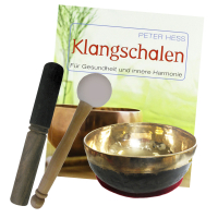 Klangschale Bengali Kopfschale ca. 300-350g mit Buch von Peter Hess