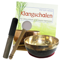 Klangschale Bengali bauchige Kopfschale ca. 400-450g mit Buch von Peter Hess