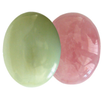 Ayurvedische Massage-Steine Grüne Jade & Rosenquarz