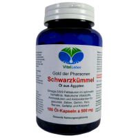 Schwarzkümmelöl 180 Kapseln PREMIUM Schwarzkümmel Öl [Nigella sativa kaltgepresst] aus Ägypten Gold der Pharaonen.