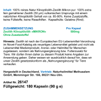 Zeolith Klinoptinolith MIKRON 180 Pulver Kapseln