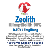 Zeolith Klinoptilolith für Haustiere 180 Pulver Kapseln