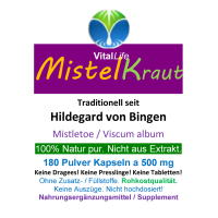 Mistel Mistelkraut 720 (4x180) Pulver Kapseln OHNE Zusatzstoffe