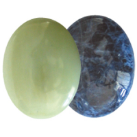 Ayurvedische Massage-Steine Grüne Jade & Sodalith