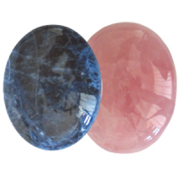 Ayurvedische Massage-Steine Sodalith & Rosenquarz